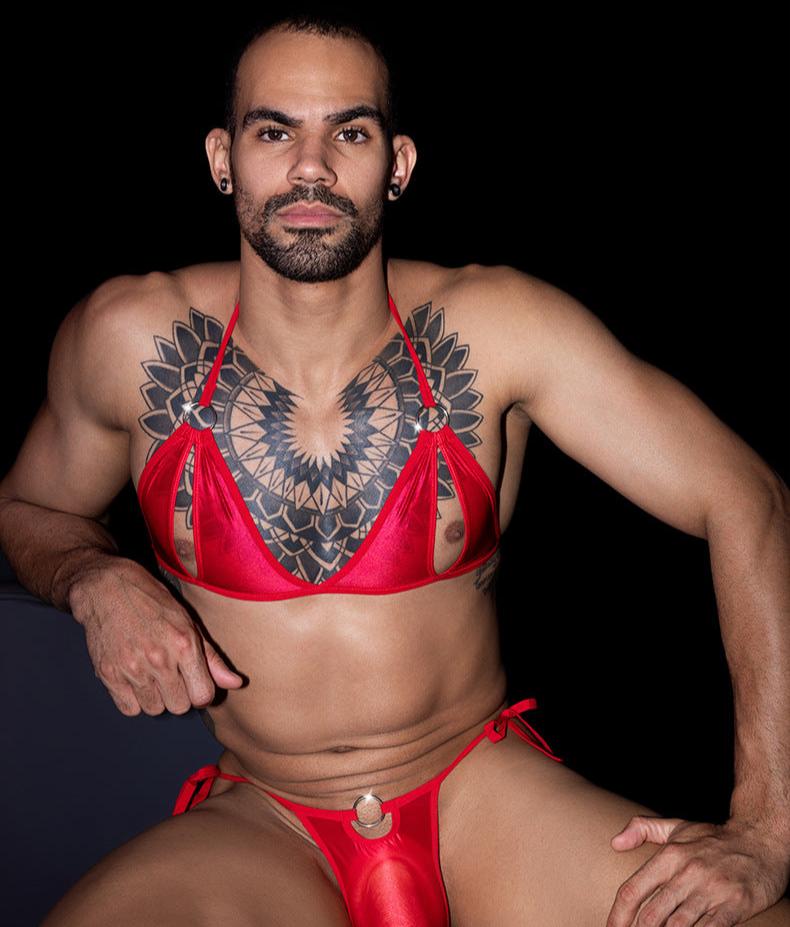 Sheer Nylon Shoulder Strap Lingerie Set product view