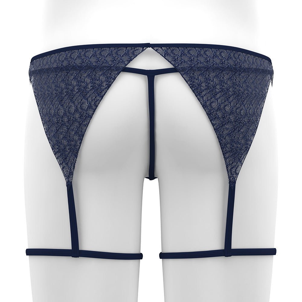 Alternate view of Sheer Lace Garter and Thong Set