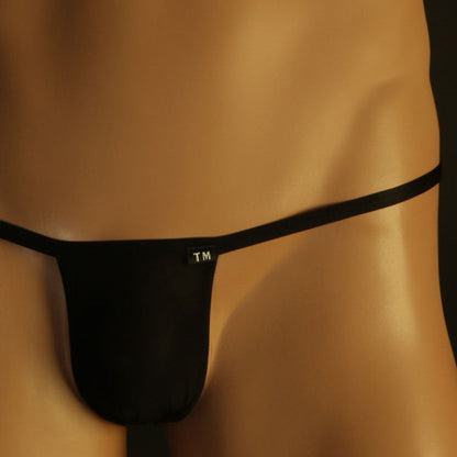 Black Translucent Sheer Pouch Low Rise Thong front view