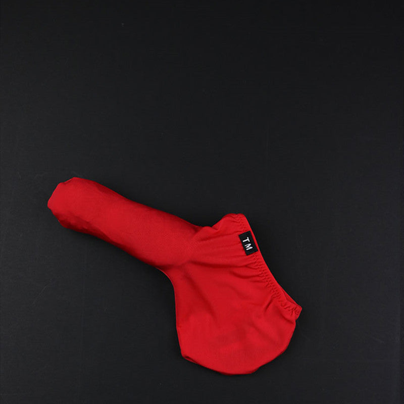 Red Ice Silk U Pouch Bulge Cock Sock Thong alternate view 7