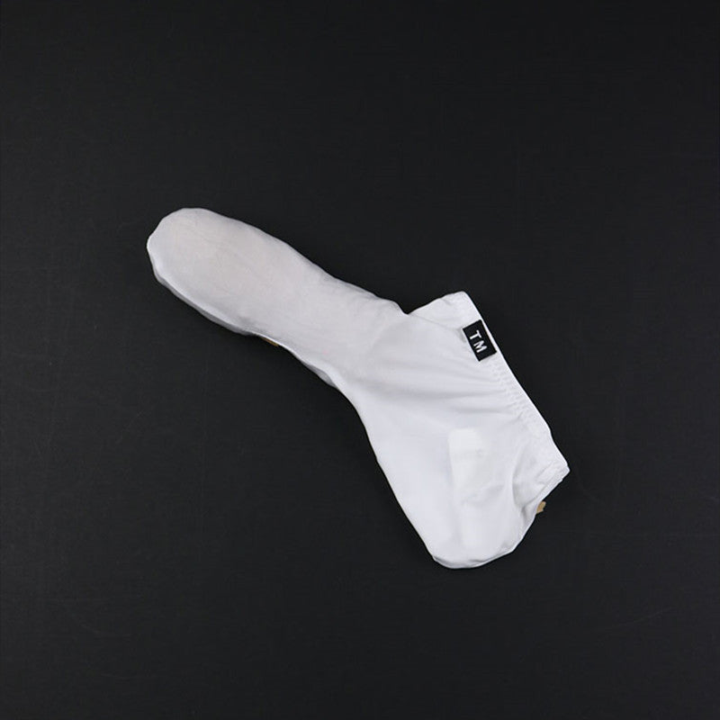 White Ice Silk U Pouch Bulge Cock Sock Thong alternate view 6