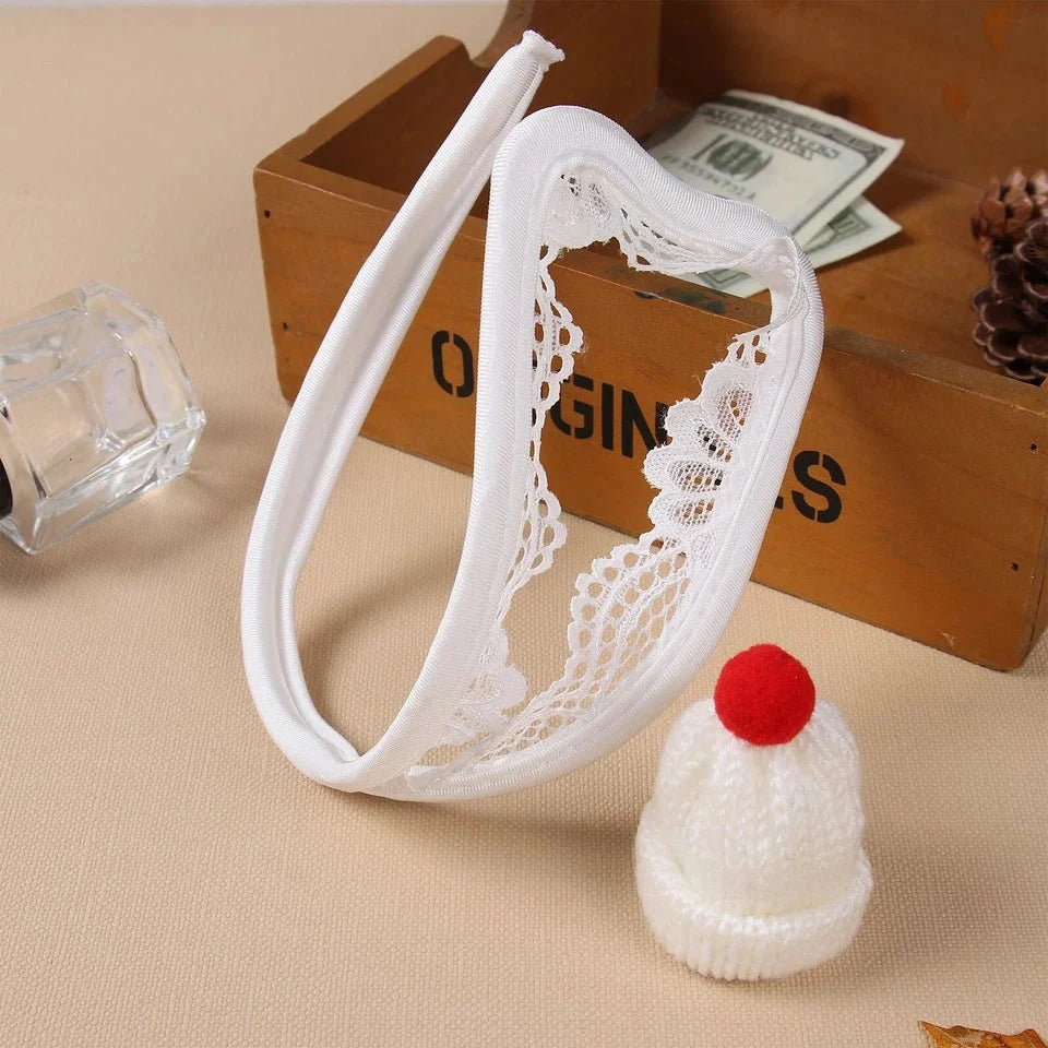 Pom Pom Cock Cap Holiday C String Set alternate view 7