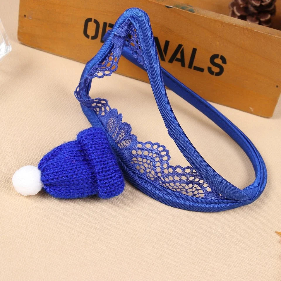 Pom Pom Cock Cap Holiday C String Set alternate view 5