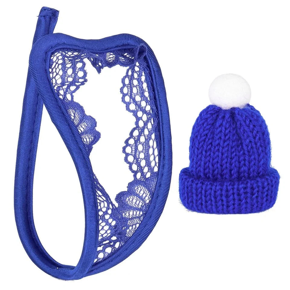 Pom Pom Cock Cap Holiday C String Set alternate view 13