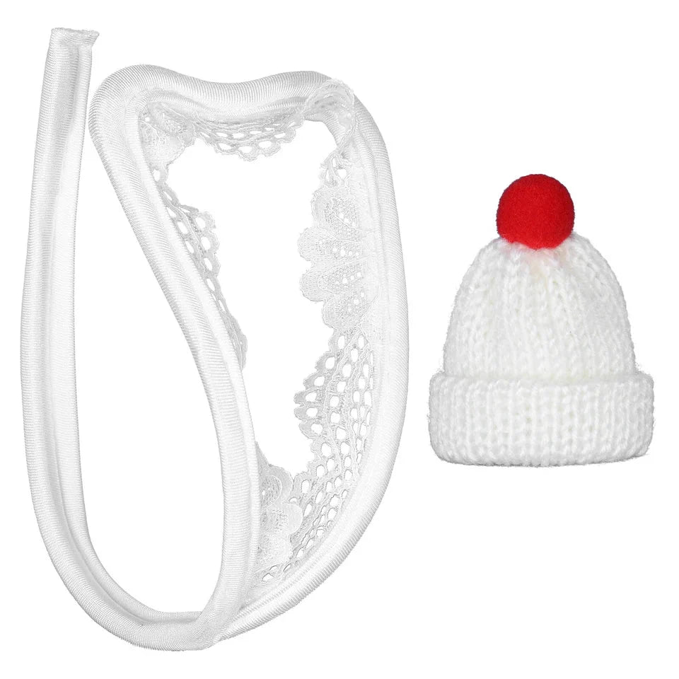 Pom Pom Cock Cap Holiday C String Set alternate view 12
