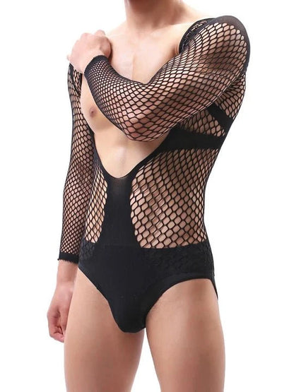 V Neck One Piece Mesh Suit alternate view 3
