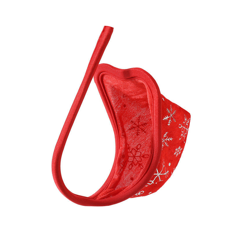 Red Velvet Snowflake Christmas C String side view