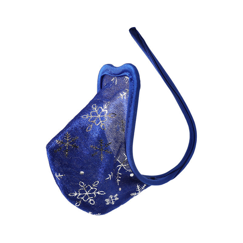 Royal Blue Velvet Snowflake Christmas C String alternate view 2