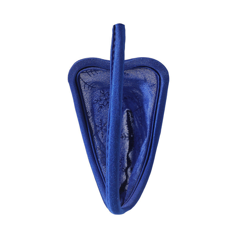 Royal Blue Velvet Snowflake Christmas C String back view