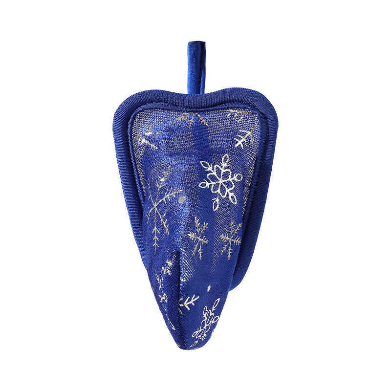 Royal Blue Velvet Snowflake Christmas C String alternate view 7