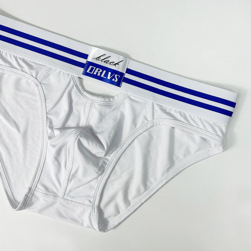 White Modal Front and Back Keyhole Brief flat lay