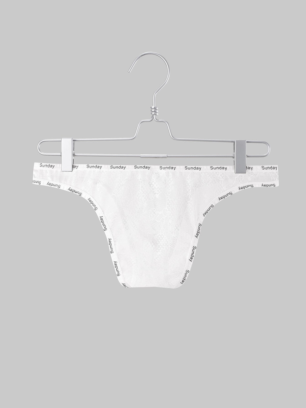 White Sheer Floral Lace Low Rise Bikini Brief back view