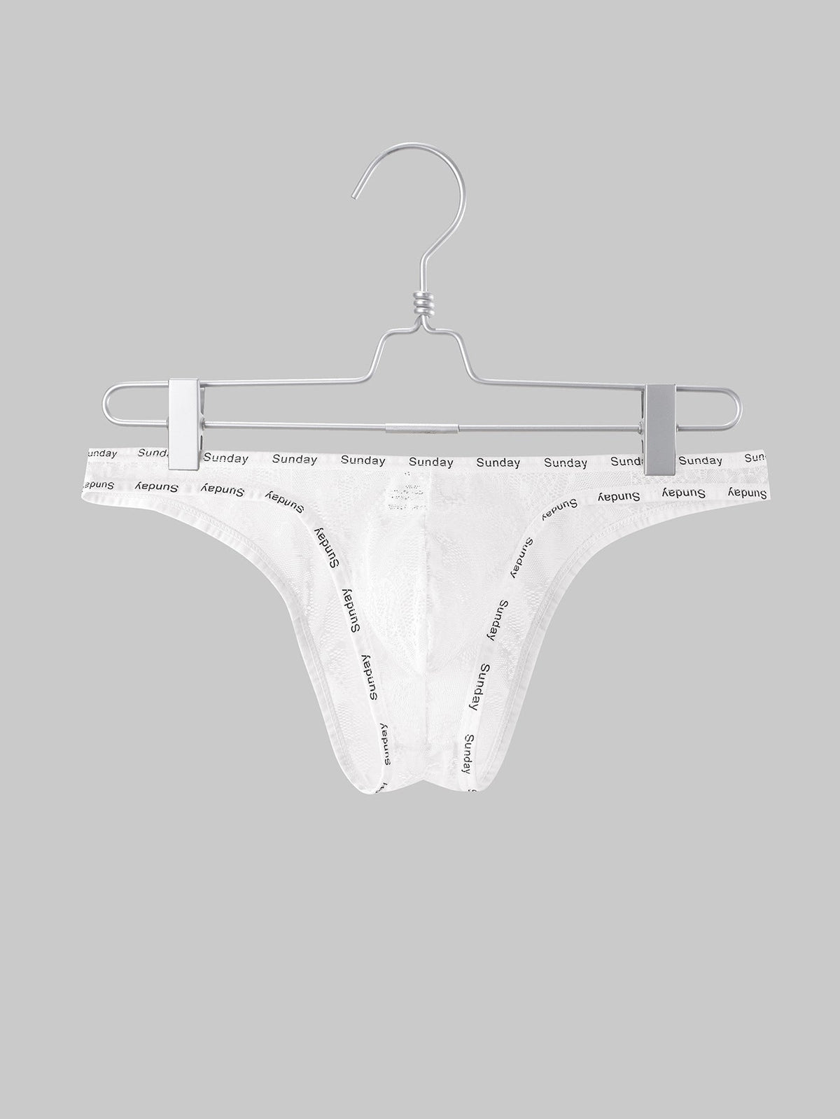 Sheer Floral Lace Low Rise Bikini Brief in white shown from the front