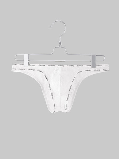 Sheer Floral Lace Low Rise Bikini Brief in white shown from the front