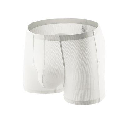 Alternate flat lay of white Sheer Mesh Open Back Boxer Briefs