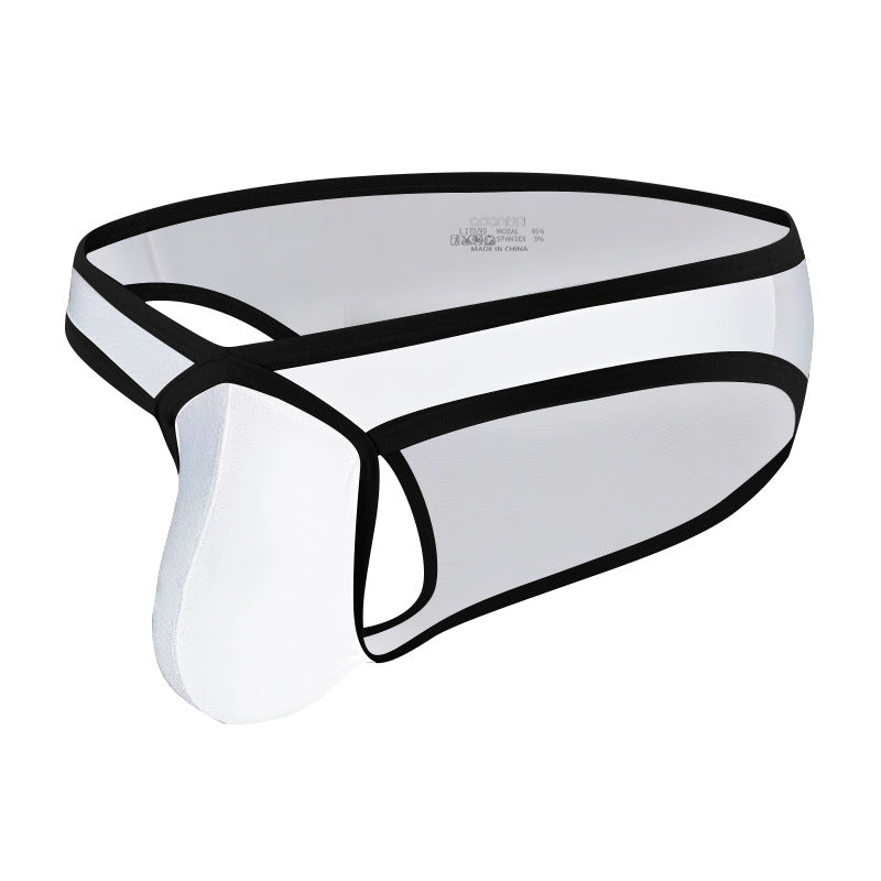 White 3D Support Pouch Contrast Trim Modal Brief product view