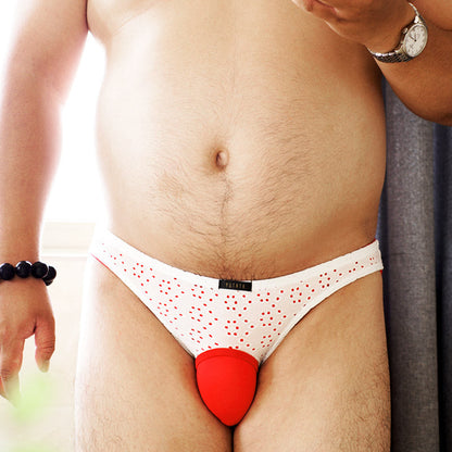 Alternate front view of white Ring Pouch Eyelet Low Rise Briefs