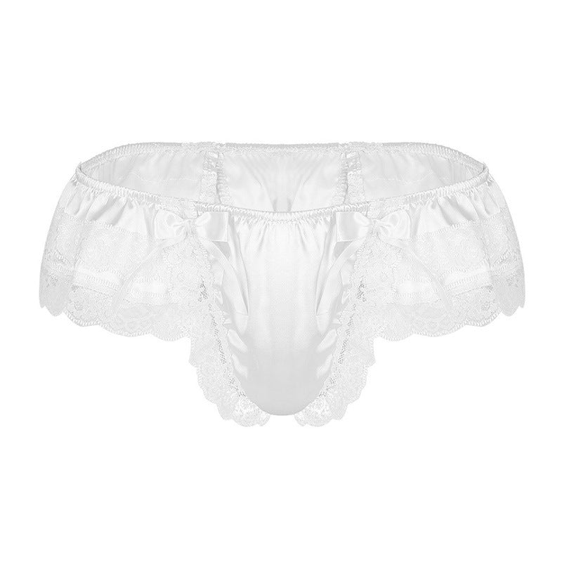 Frilly Satin Open Back Ruffle Panty