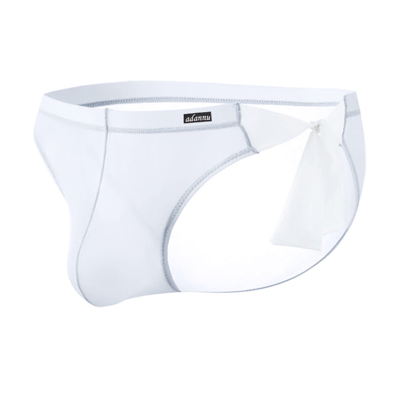 Alternate view of white Sheer String Bikini Brief with Chiffon Bow