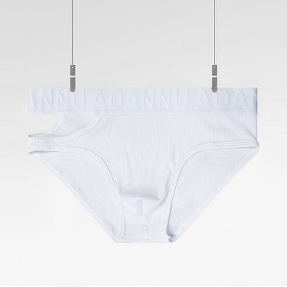 Alternate flat lay of white Side Cut Out Cotton Low Rise Briefs