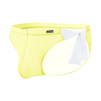 Yellow Sheer String Bikini Brief with Chiffon Bow product view