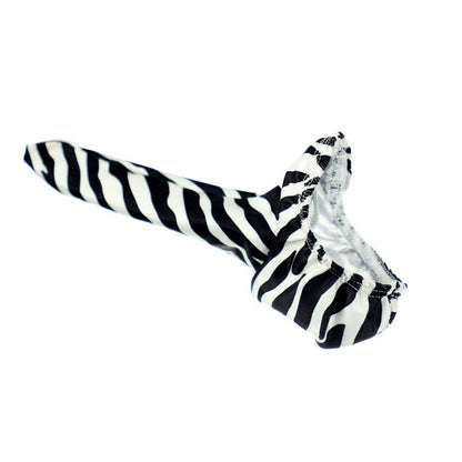 Zebra Print Mesh Strap Cock Sock
