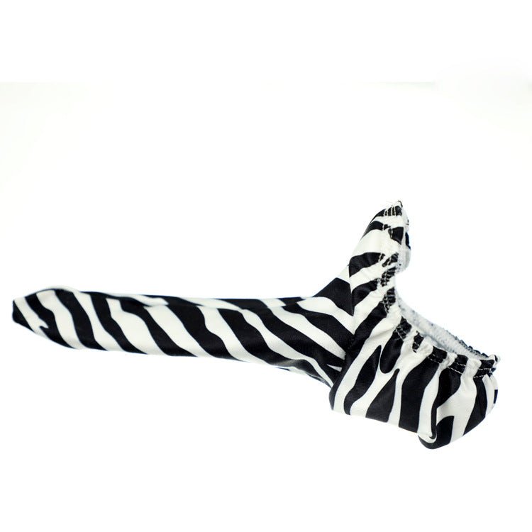 Zebra Zebra Print Mesh Strap Cock Sock side view