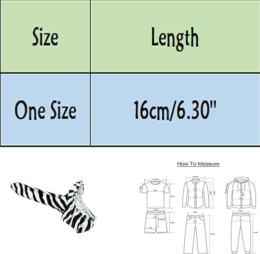 Zebra Print Mesh Strap Cock Sock size chart