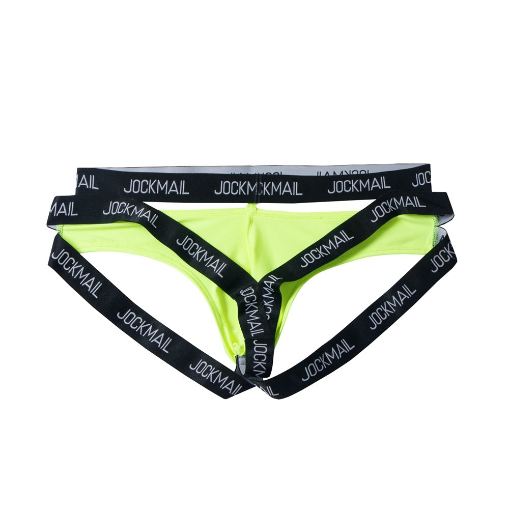 Additional product view of yellow Double Waistband Enhancing Pouch Jockstrap