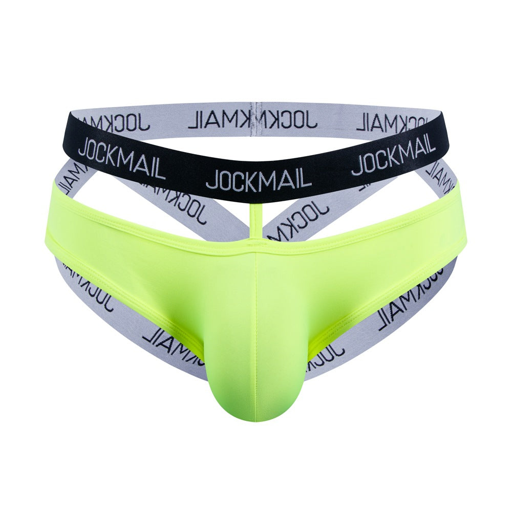 Yellow Double Waistband Enhancing Pouch Jockstrap product view