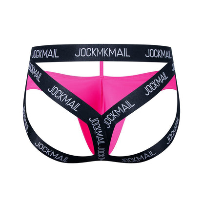 Pink Double Waistband Enhancing Pouch Jockstrap back view