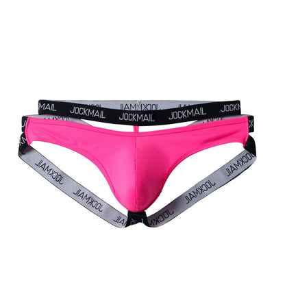 Double Waistband Enhancing Pouch Jockstrap in pink product detail