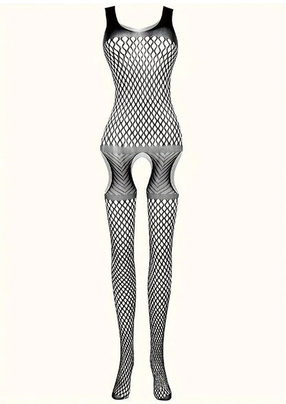 Open Crotch Fishnet Suspender Bodysuit alternate view 8