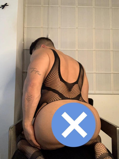 Black Black Crotchless Full Body Fishnet Bodystocking alternate view 6