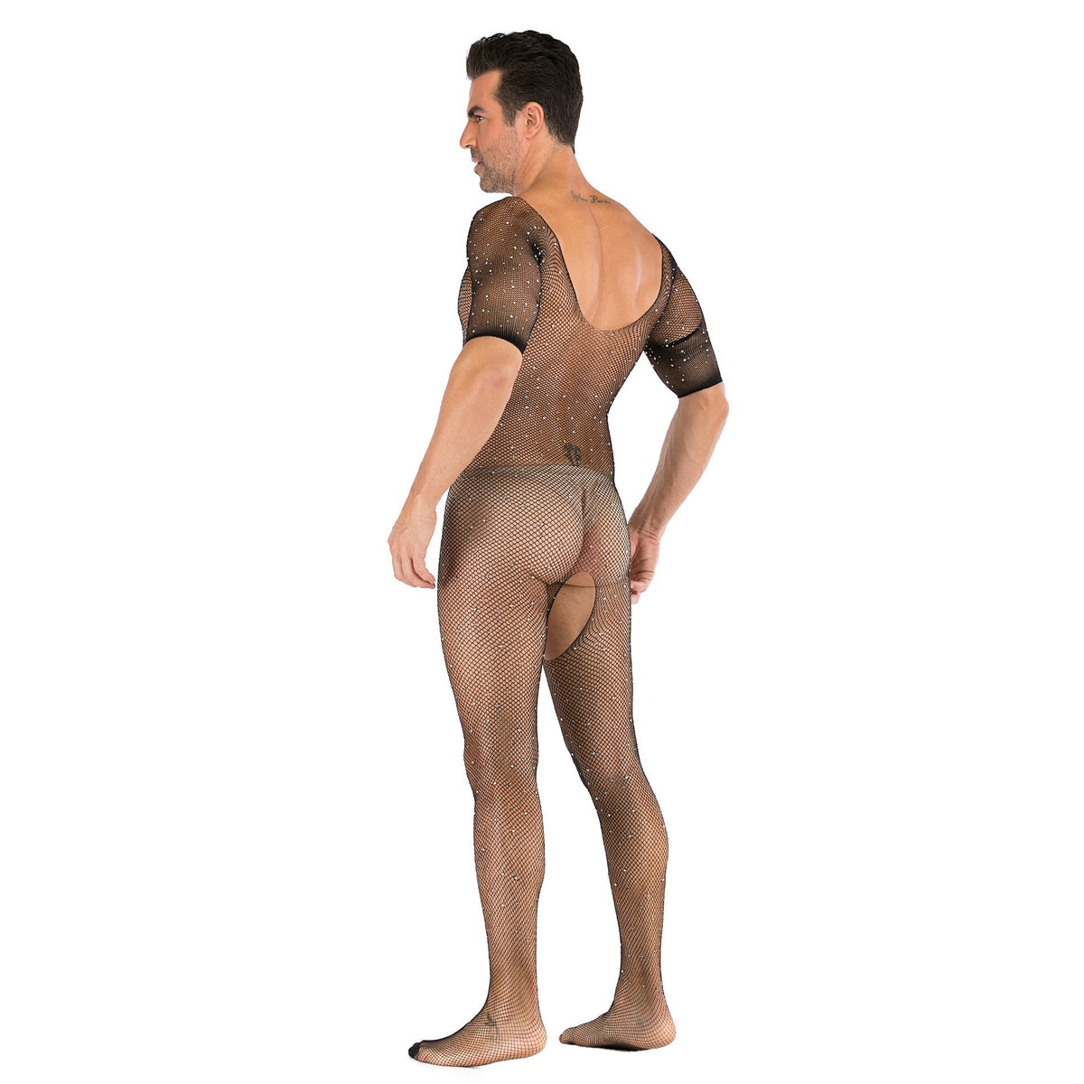 Black Crotchless Fishnet Bodystocking alternate view 4