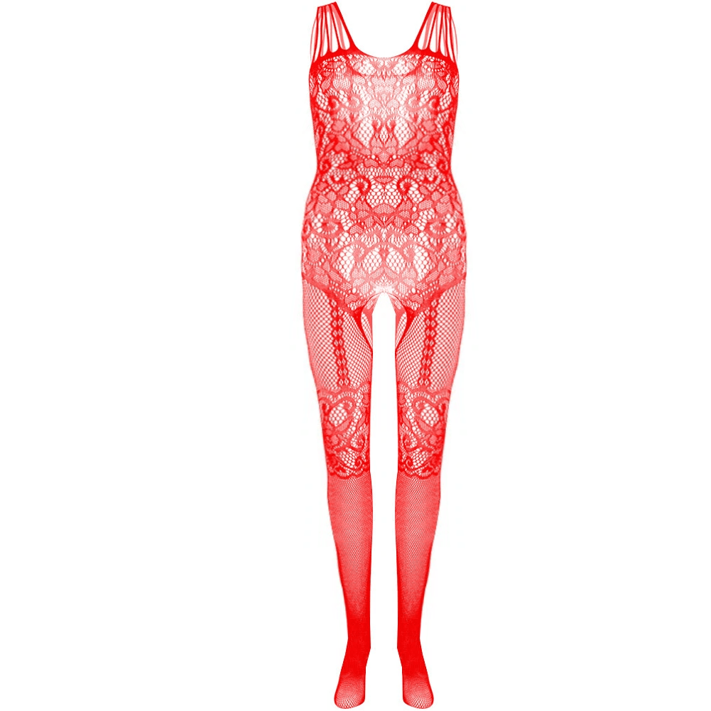 Cut Out Crotchless Fishnet Bodystocking