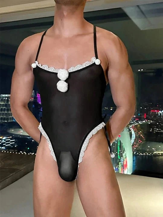 Open Crotch Bodysuit Fishnet Stockings Set alternate view 2
