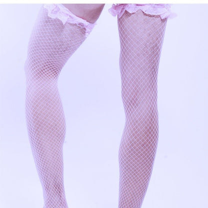 Solid Color Lace Long Tube Stockings alternate view 2
