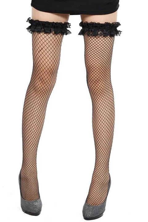 Solid Color Lace Long Tube Stockings alternate view 5