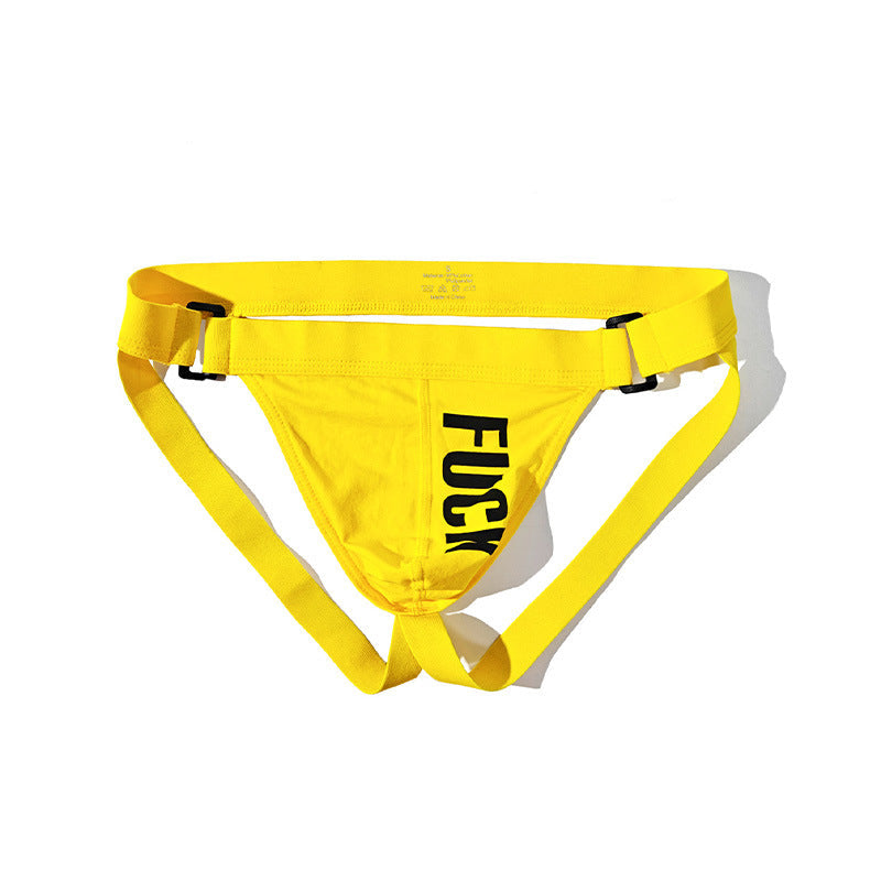 Yellow Adjustable Side Clip Cotton Jockstrap product view