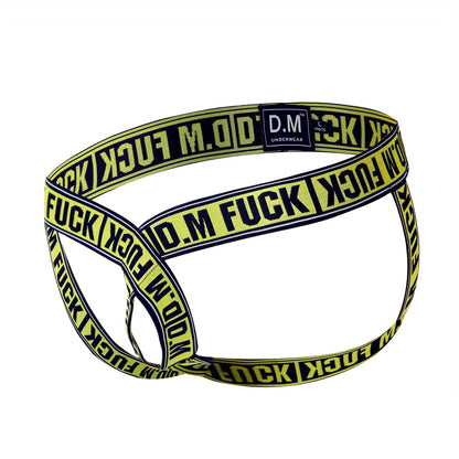 Yellow Open Ring Crotchless Strappy Jockstrap product view